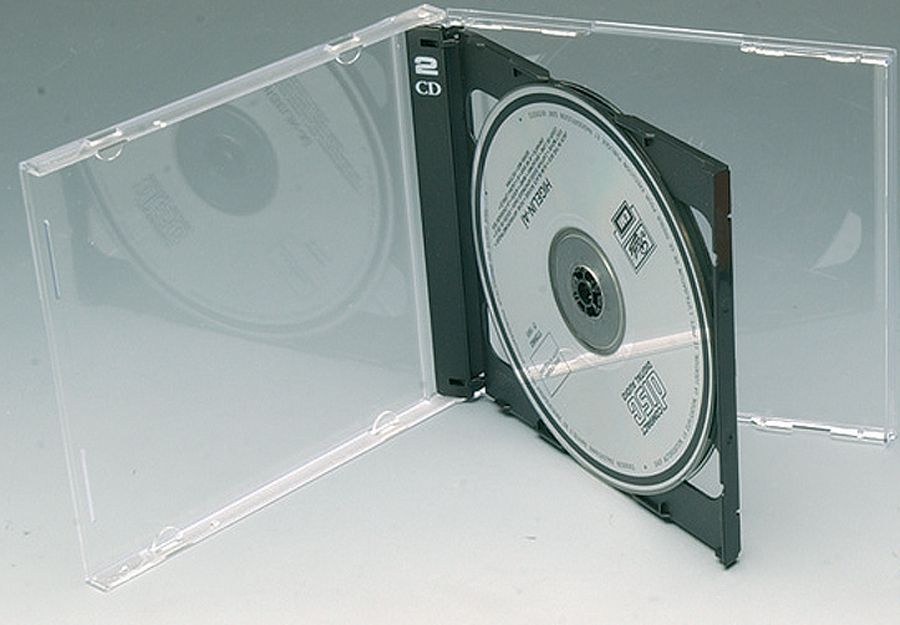 Boitier CD standard transparent, sans plateau, épaisseur 10mm