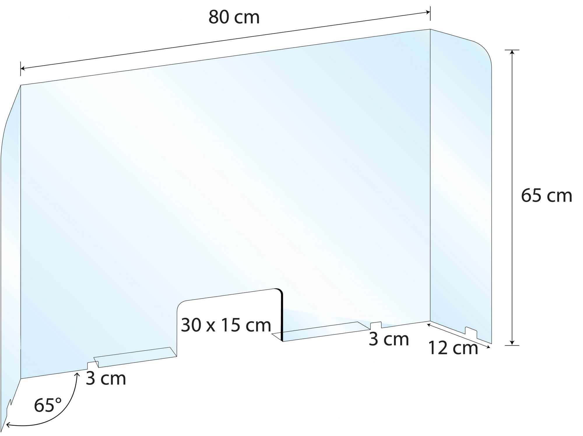 Écran de protection - Hygiaphone - 1200x800mm - pour cantine et bureau -  Ép.4 mm