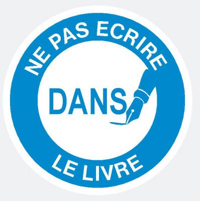 Etiquettes \'\'ne pas �crire dans le livre\'