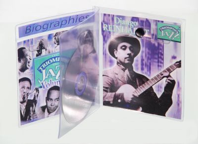 Etui CD multi-volets PVC souple avec rabat velcro et porte �tiquette