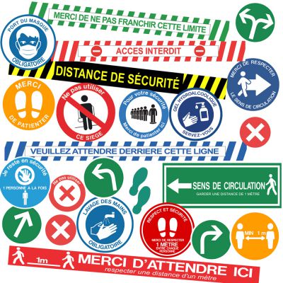 Signal�tique adh�sive distanciation
