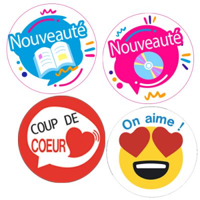 Symboles adh�sifs imprim�s Nouveaut� & Coup de coeur