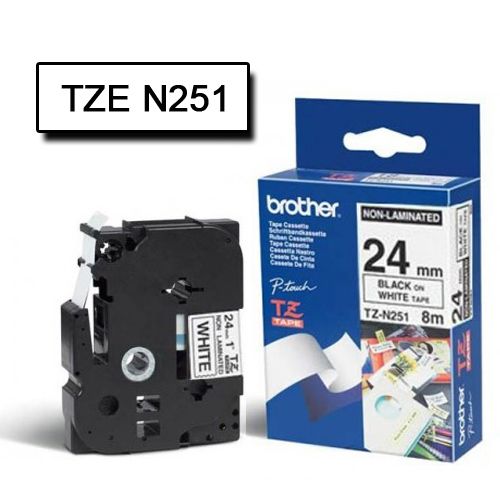 Ruban d'étiquettes P-Touch 6 mm compatible avec Brother 6 mm TZe Tape  TZe-211 TZ211 noir sur blanc laminé 1/4 étiqueteuse 